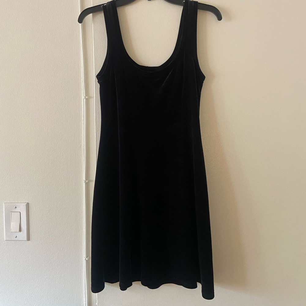 BCBG black velvet mini dress